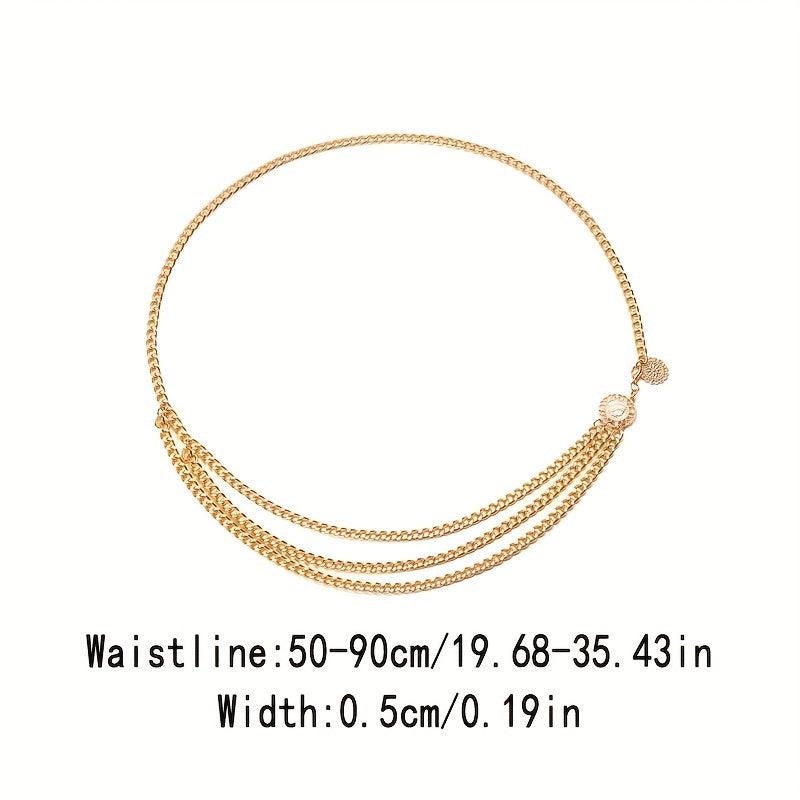 Metal Sunflower Waist Chain Tassel Chain Women Belly Chain Accessories
