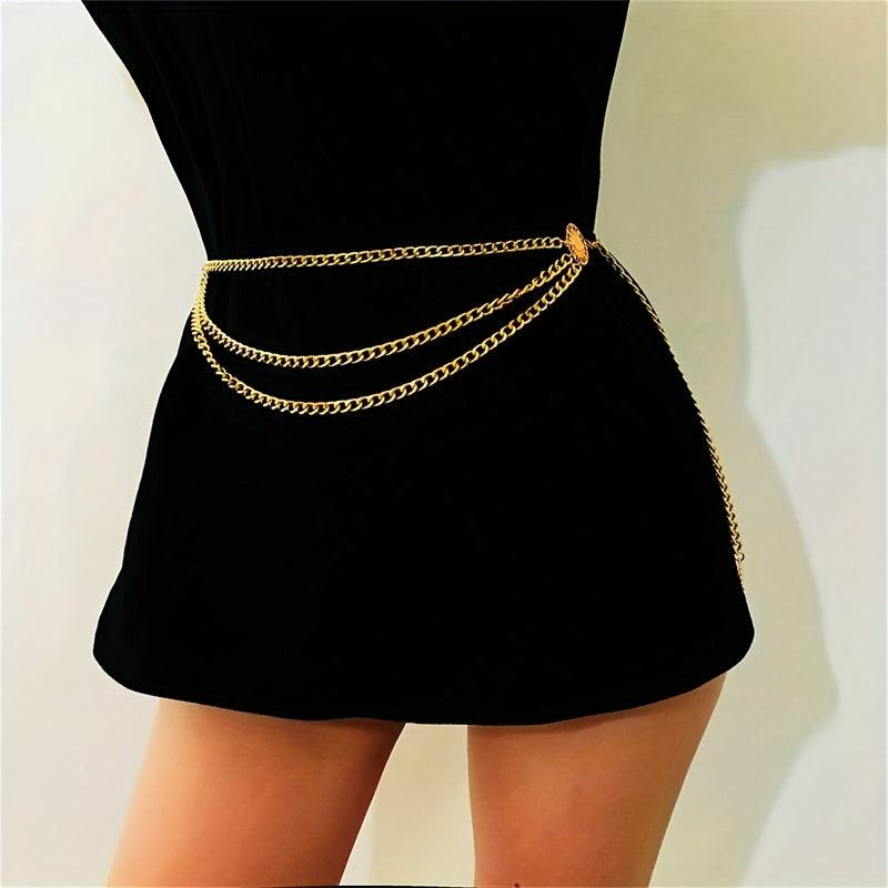 Metal Sunflower Waist Chain Tassel Chain Women Belly Chain Accessories