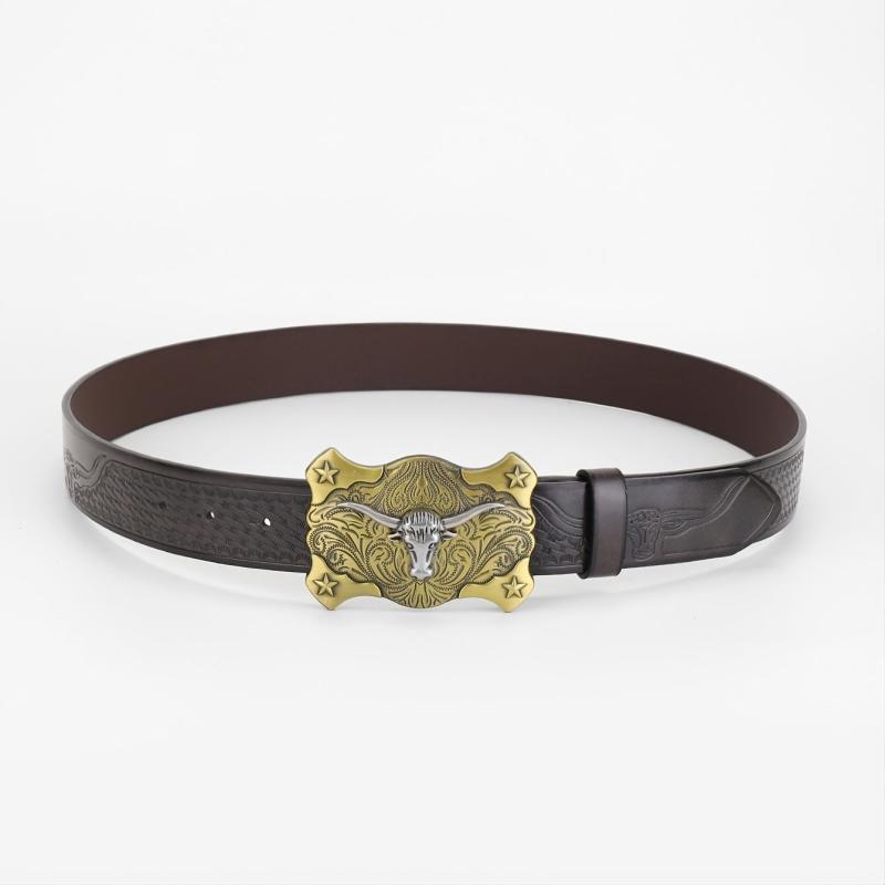 Men's Casual Belt Brown Genuine Leather