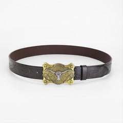 Men's Casual Belt Brown Genuine Leather