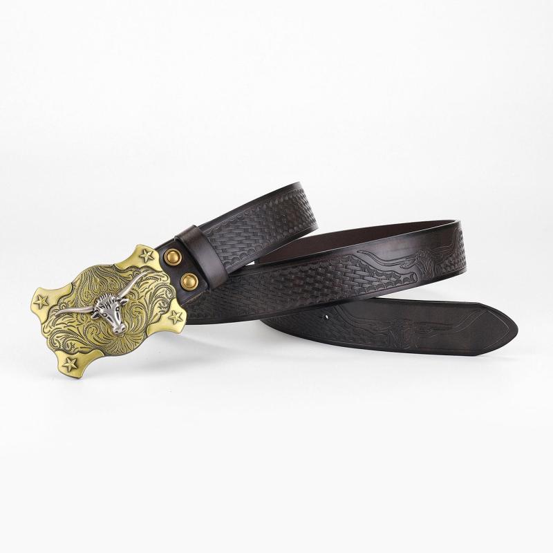 Men's Casual Belt Brown Genuine Leather