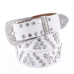 Y2K Rhinestone PU Belt Hip Hop Jeans Pants Punk Western Cowboy Cowgirl Belts