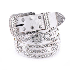 Y2K Rhinestone PU Belt Hip Hop Jeans Pants Punk Western Cowboy Cowgirl Belts
