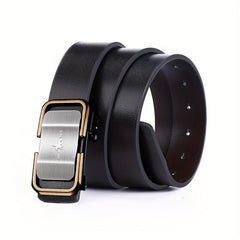 Men's Classic Golden Buckle PU Leather Belt