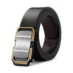 Men's Classic Golden Buckle PU Leather Belt