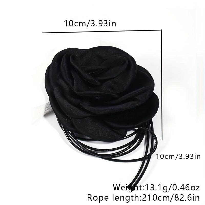 Satin Flower Sash Belt Lace Up Wax Rope Waist Belt Boho Dress Girdle