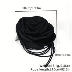 Satin Flower Sash Belt Lace Up Wax Rope Waist Belt Boho Dress Girdle