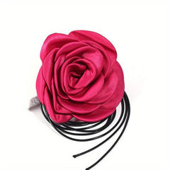 Satin Flower Sash Belt Lace Up Wax Rope Waist Belt Boho Dress Girdle