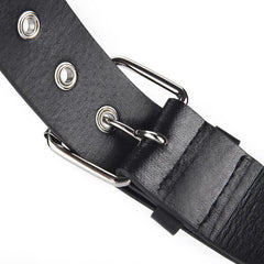 Pentagram Rivet Air Eye Belt Pin Buckle Unisex Y2K Punk PU Leather Belt