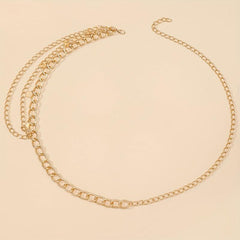 Layered Coin Pendant Waist Chain Golden Tassel Metal Chain Belt