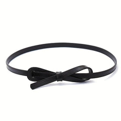Thin Knotted PU Belt Women's Waistband Casual Dress Decorative Belt