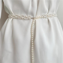 Faux Pearl Belt Waist Belt Female Dress Strap Wedding Chain Belt