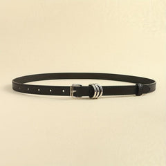 Thin Square Pin Buckle Belt Casual PU Leather Belt For Women