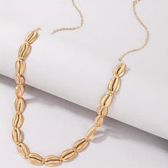 Golden Shell Inlaid Waist Chain Metal Women Boho Belly Chain