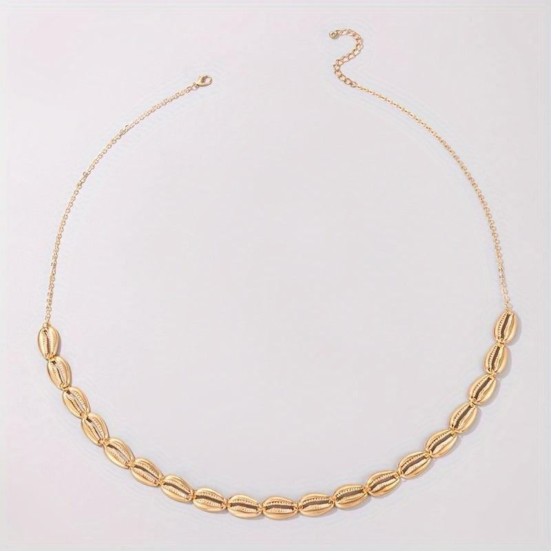 Golden Shell Inlaid Waist Chain Metal Women Boho Belly Chain