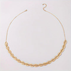 Golden Shell Inlaid Waist Chain Metal Women Boho Belly Chain