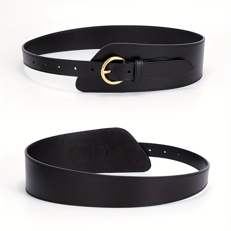 Wide Leather Belt Pin Buckle Girdle Decorative Coat Sweater Skirt Waistband