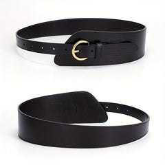 Wide Leather Belt Pin Buckle Girdle Decorative Coat Sweater Skirt Waistband