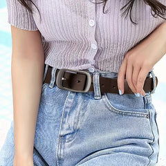 Vintage Oval Pin Buckle Belt for Women