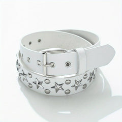 Vintage Punk Style Metal Buckle Wide Belt For Women Girls Students