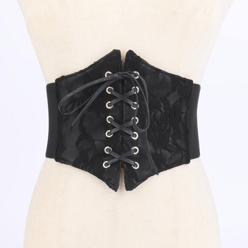 Elastic Waist Corset Belt for Women Lace Up Tied