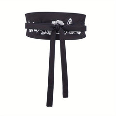 Vintage Flower Embroidery Cloth Belt Classic Bowknot Sash Belt