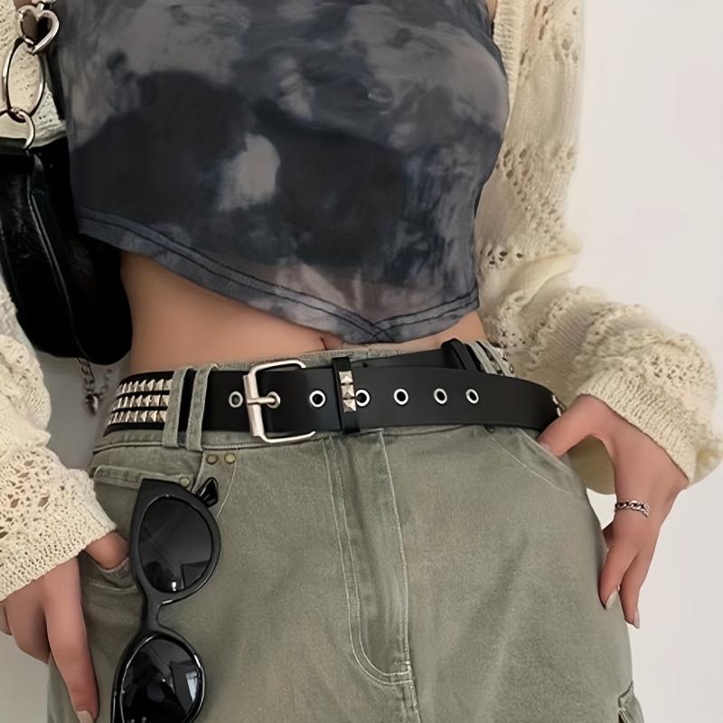 Y2K Leather Belt Tassel Chain Goth Punk Girl Belts For Jeans Pants
