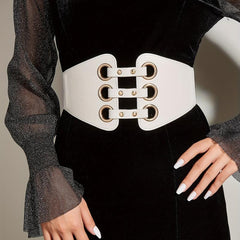 Rivets Wide Waist Belt Punk Corset Belts Women Coat Dress Belts