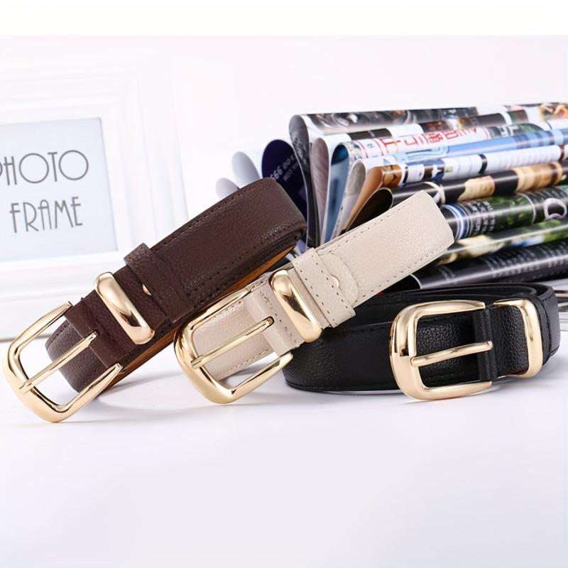 Vintage Pin Buckle Belt PU Coat Girdle Jeans Pants Belt Women