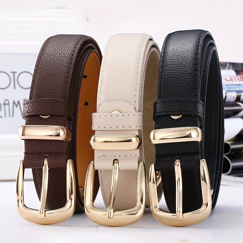 Vintage Pin Buckle Belt PU Coat Girdle Jeans Pants Belt Women