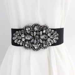 Vintage Rhinestone Elastic Band Dress Belt for Her