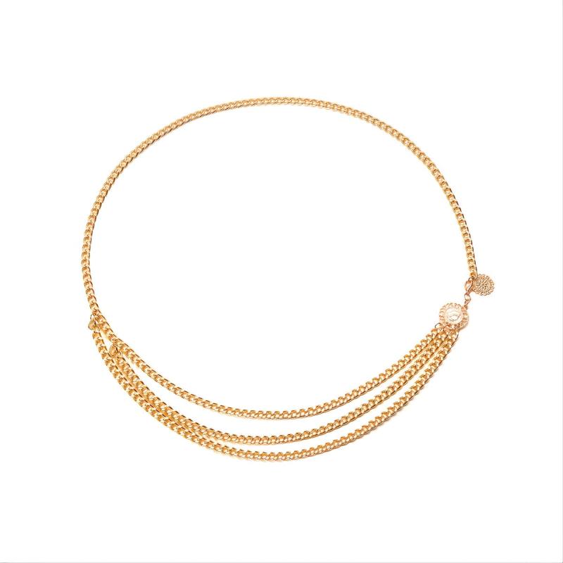 Boho Sun Flower Body Chain Golden Beach Belt for Women