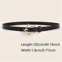Golden Pentagram Buckle Belt Set PU Leather Waist Belt
