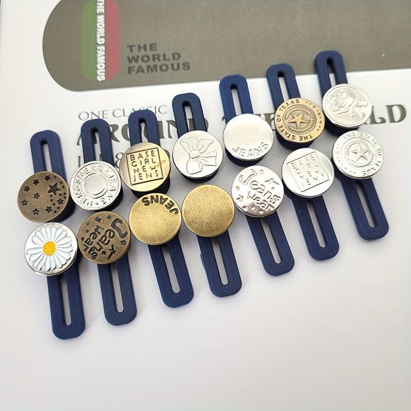 6pcs Waistband Extender Button Retractable Extended Jeans Button