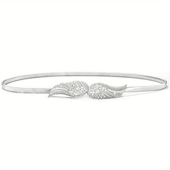 Rhinestone Wing Stretch Belt Gold Silver Women Girdle Dress Waistband
