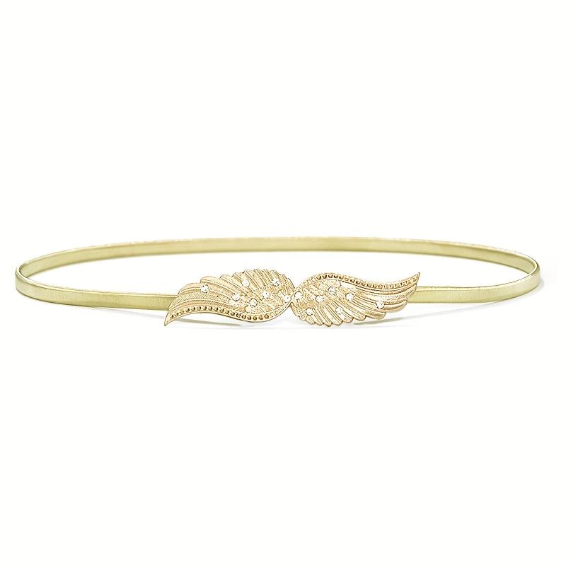Rhinestone Wing Stretch Belt Gold Silver Women Girdle Dress Waistband