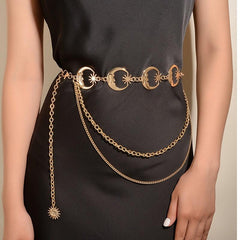Moon Star Waist Chain For Women Vintage Belly Belt Body Chains