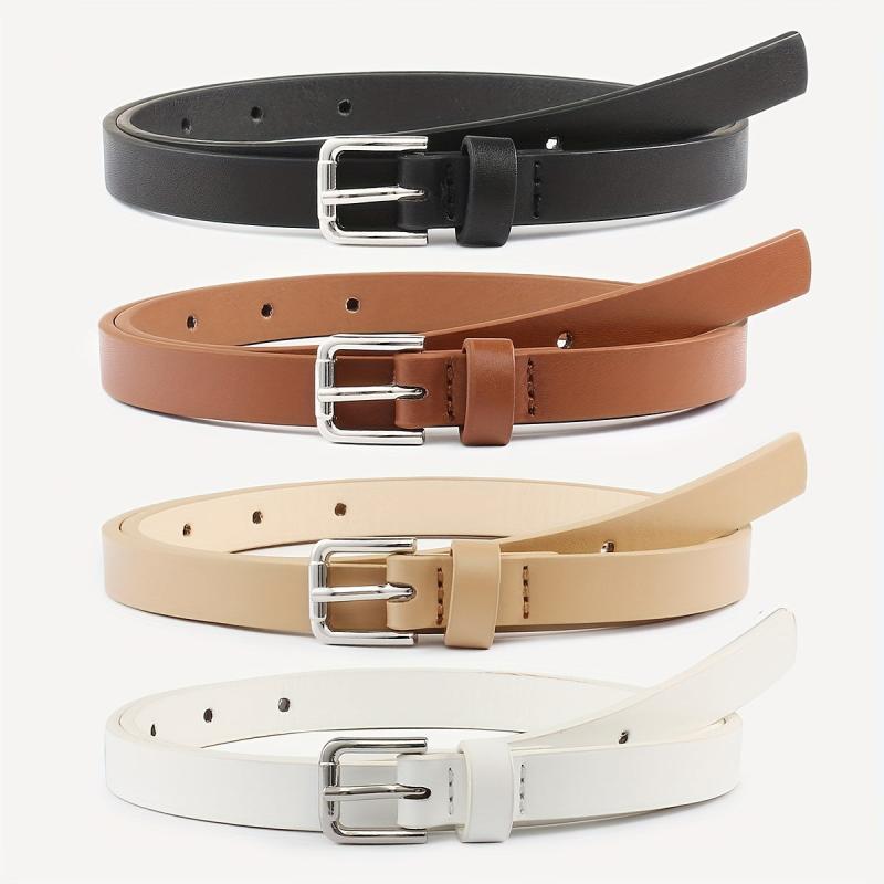 Square Pin Buckle Belt Set PU Vintage Jeans Pants Belt Women