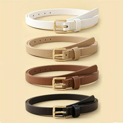 Square Pin Buckle Belt Set PU Vintage Jeans Pants Belt Women