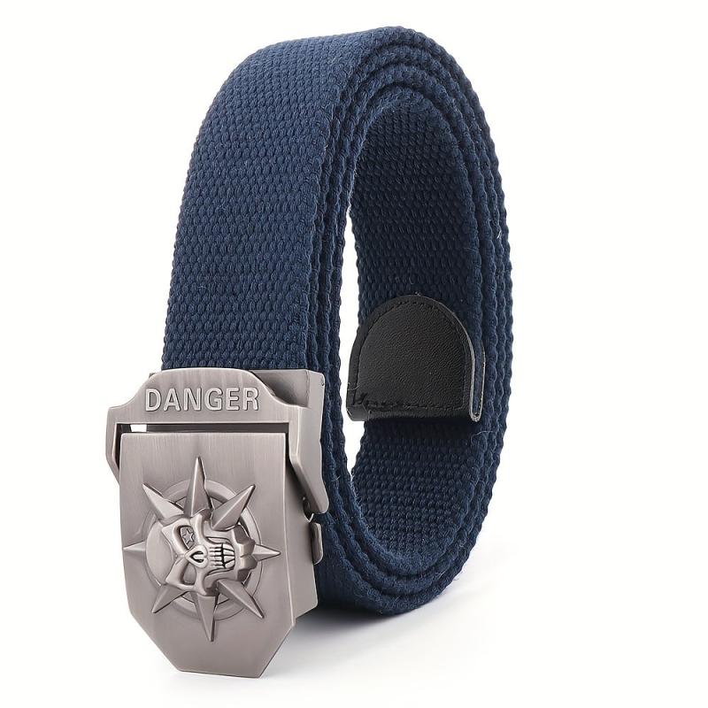 Skull Pattern Tactical Belt with Alloy Buckle