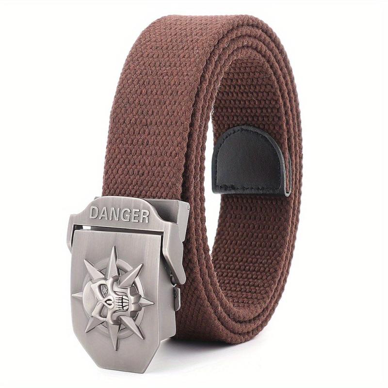 Skull Pattern Tactical Belt with Alloy Buckle