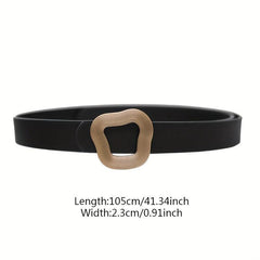 Stylish Irregular Buckle Thin PU Belt for Women