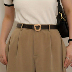 Stylish Irregular Buckle Thin PU Belt for Women