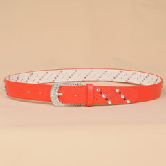 Women's Rhinestone Inlaid Casual Waist Belt
