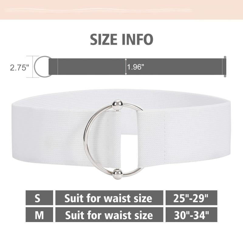 Ruaite Women Stretchy Wide Waist Belt O Ring Buckle Elastic Waist Belt