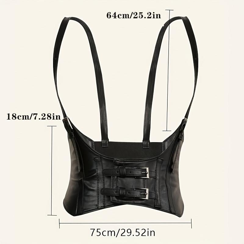 Y2K PU Leather Harness Belt Sexy Tunic Adjustable Body Waistband Women Corset