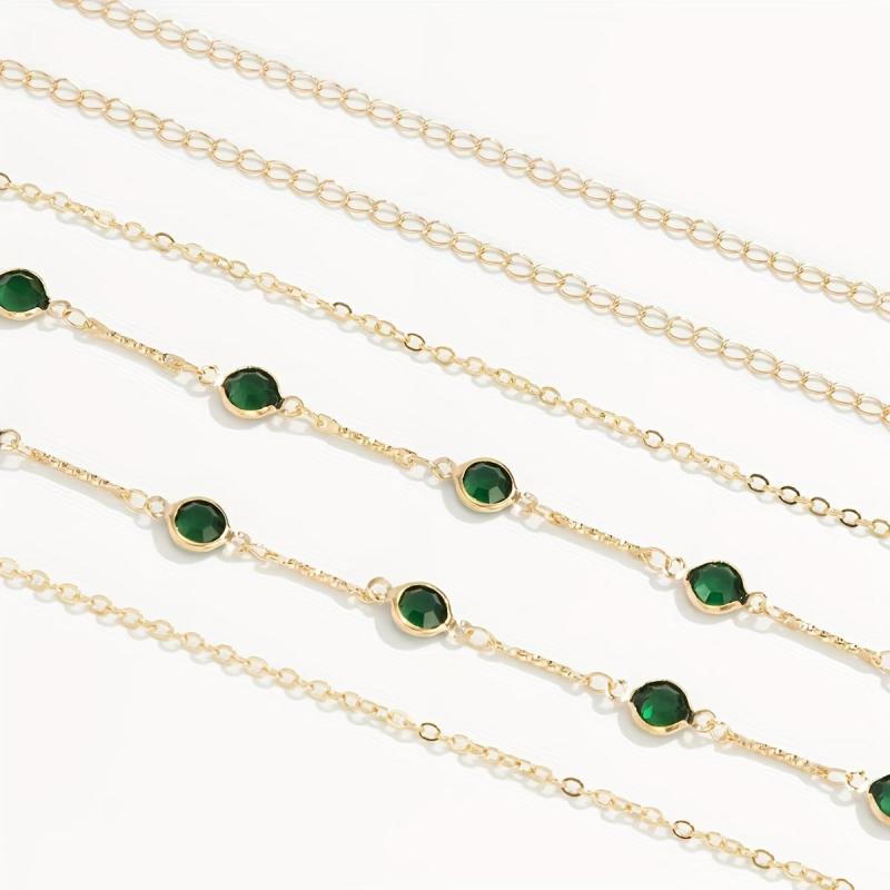 Vintage Green Crystal Waist Chain Metal Belly Girdle Women