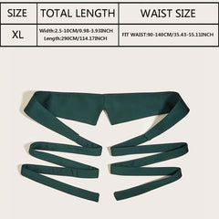 Vintage Green Bowknot Strap Belts Irregular Edge Dress Girdle