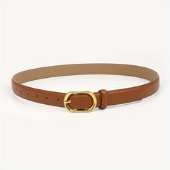 Metal Oval Pin Buckle Belts Casual PU Leather Jeans Pants Belt Women Dress Acces