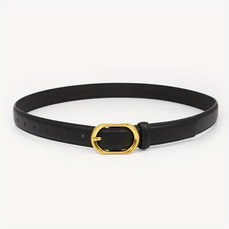 Metal Oval Pin Buckle Belts Casual PU Leather Jeans Pants Belt Women Dress Acces
